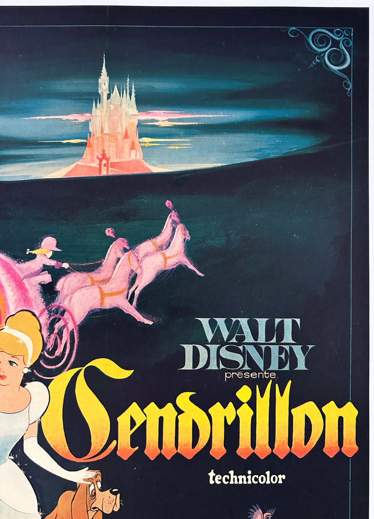 Cinderella R1960s French Moyenne Film  Movie Poster - detail