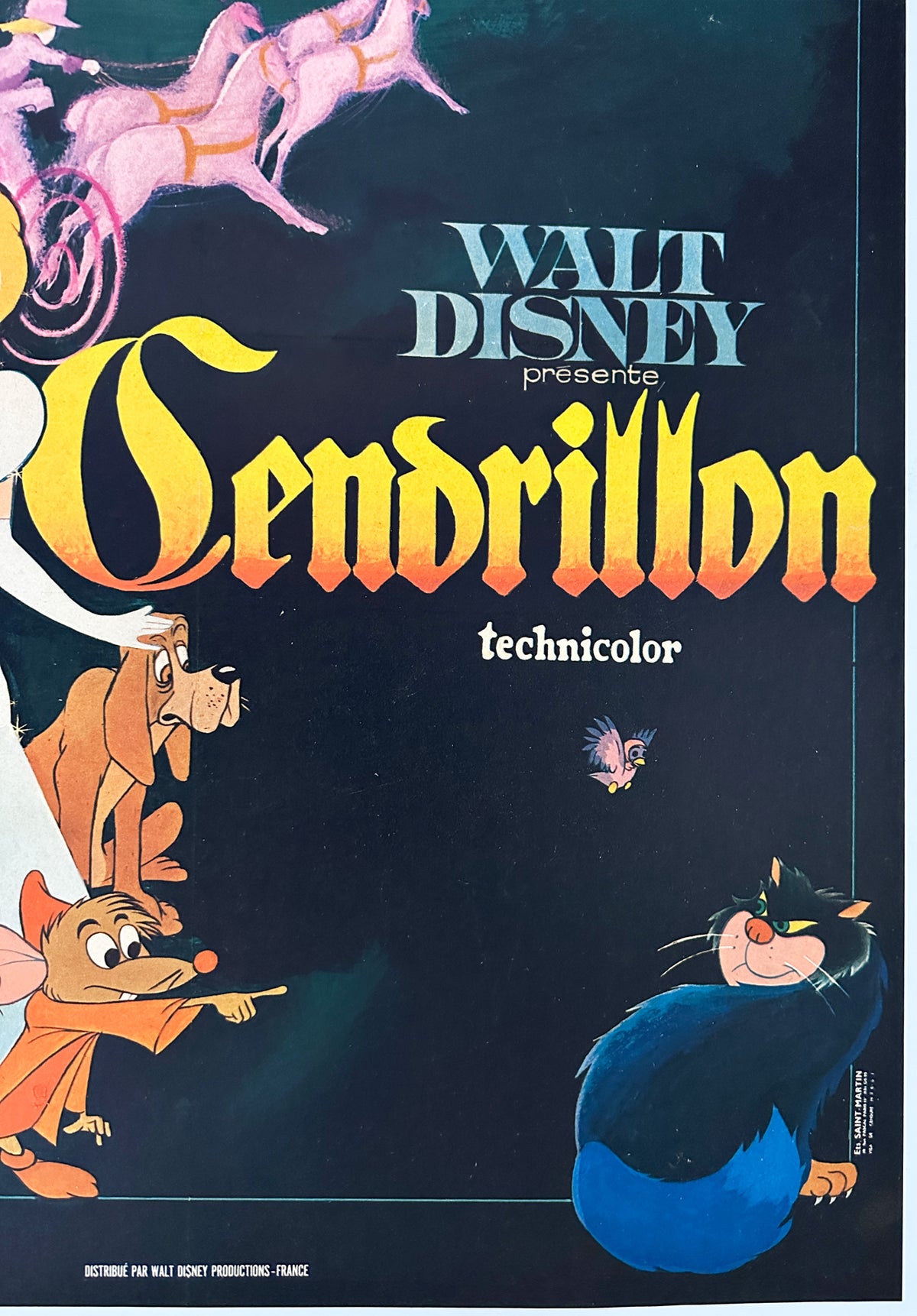 Cinderella R1960s French Moyenne Film  Movie Poster - detail