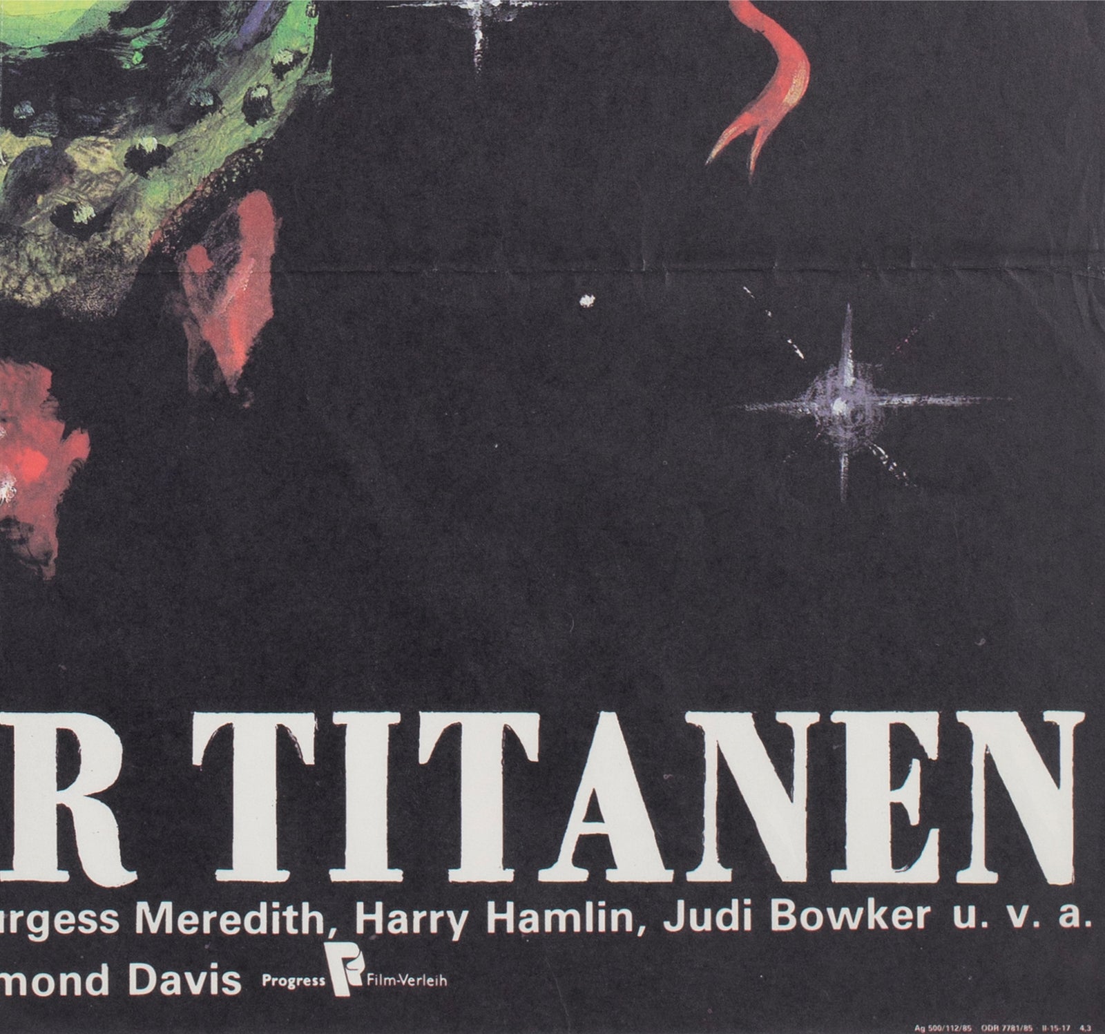 Clash of the Titans 1985 East German A1 Film Poster Ernst - detail