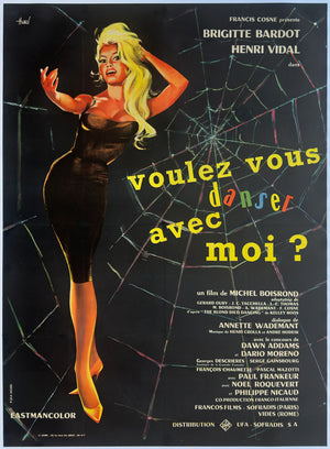 Come Dance With Me 1959 French Grande Film Movie Poster, Clement Hurel