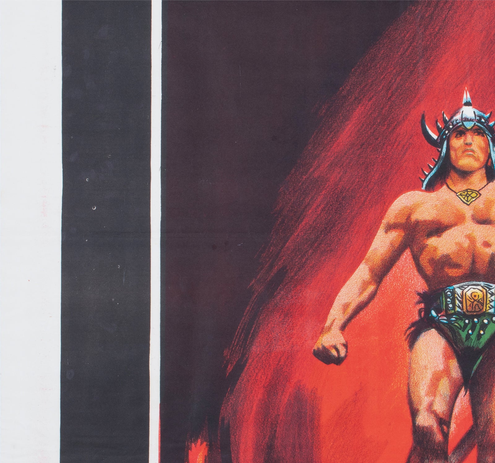 Conan The Barbarian 1982 Egyptian Film Poster - detail
