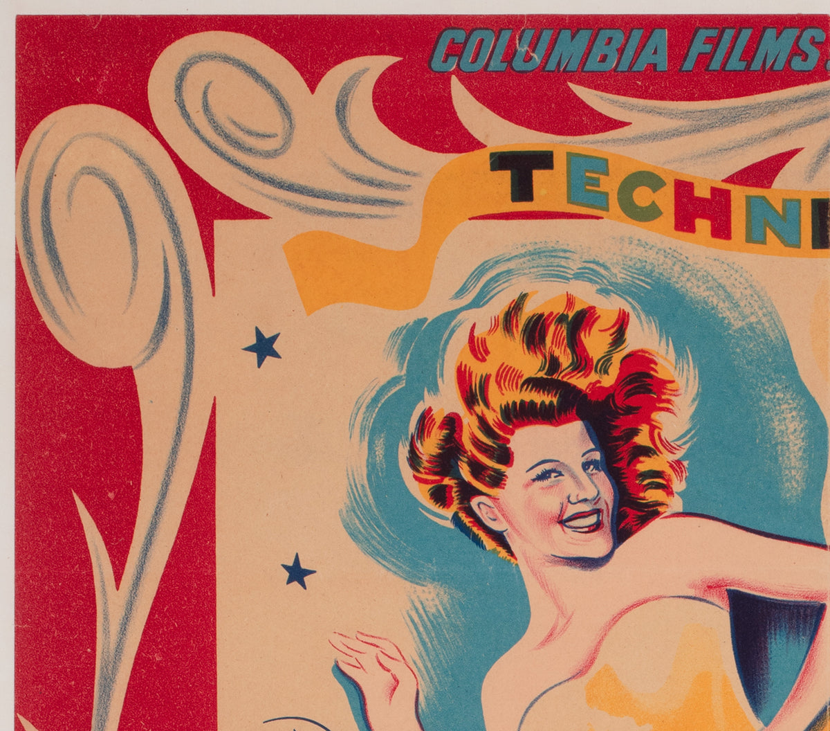 Cover Girl 1950s French Moyenne Film Movie Poster, Guy Gerard Noel detail