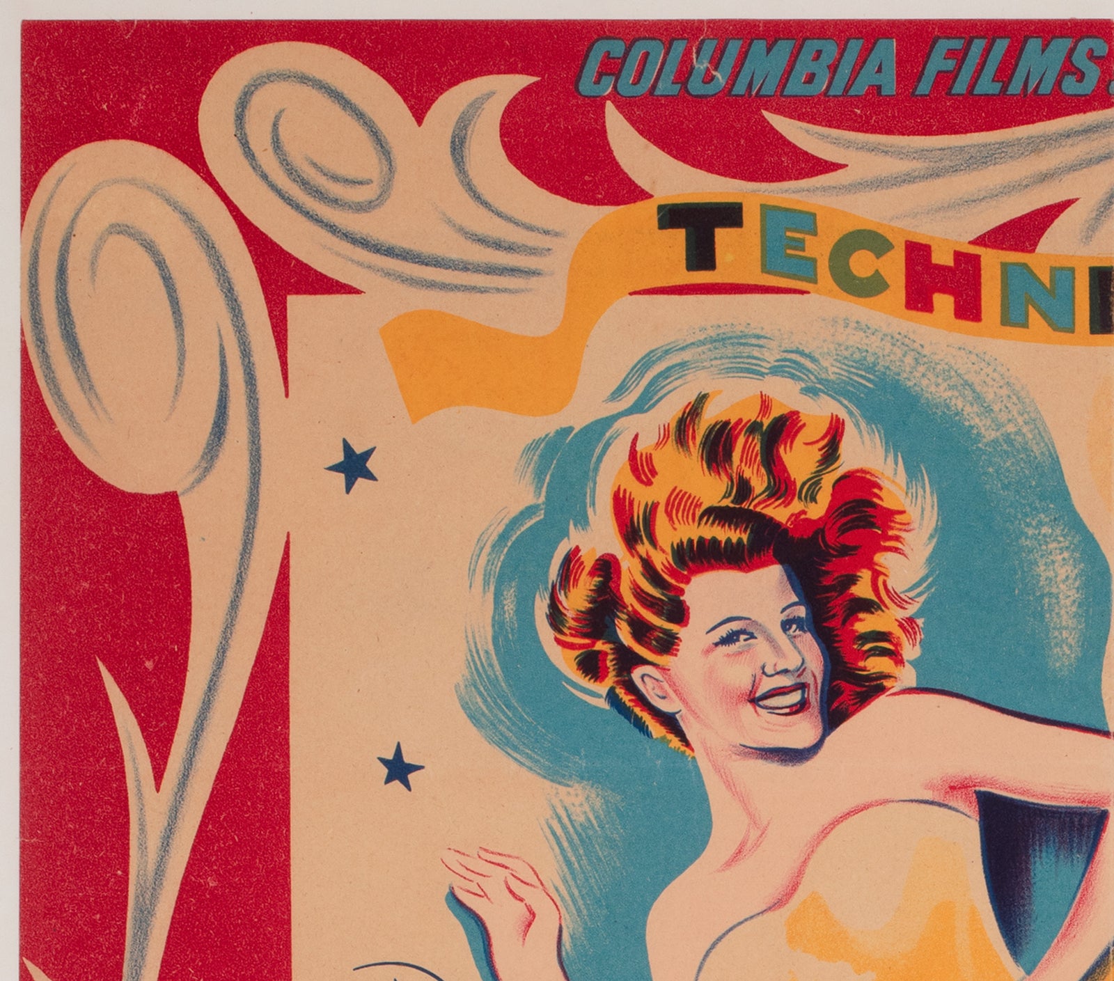 Cover Girl 1950s French Moyenne Film Movie Poster, Guy Gerard Noel detail