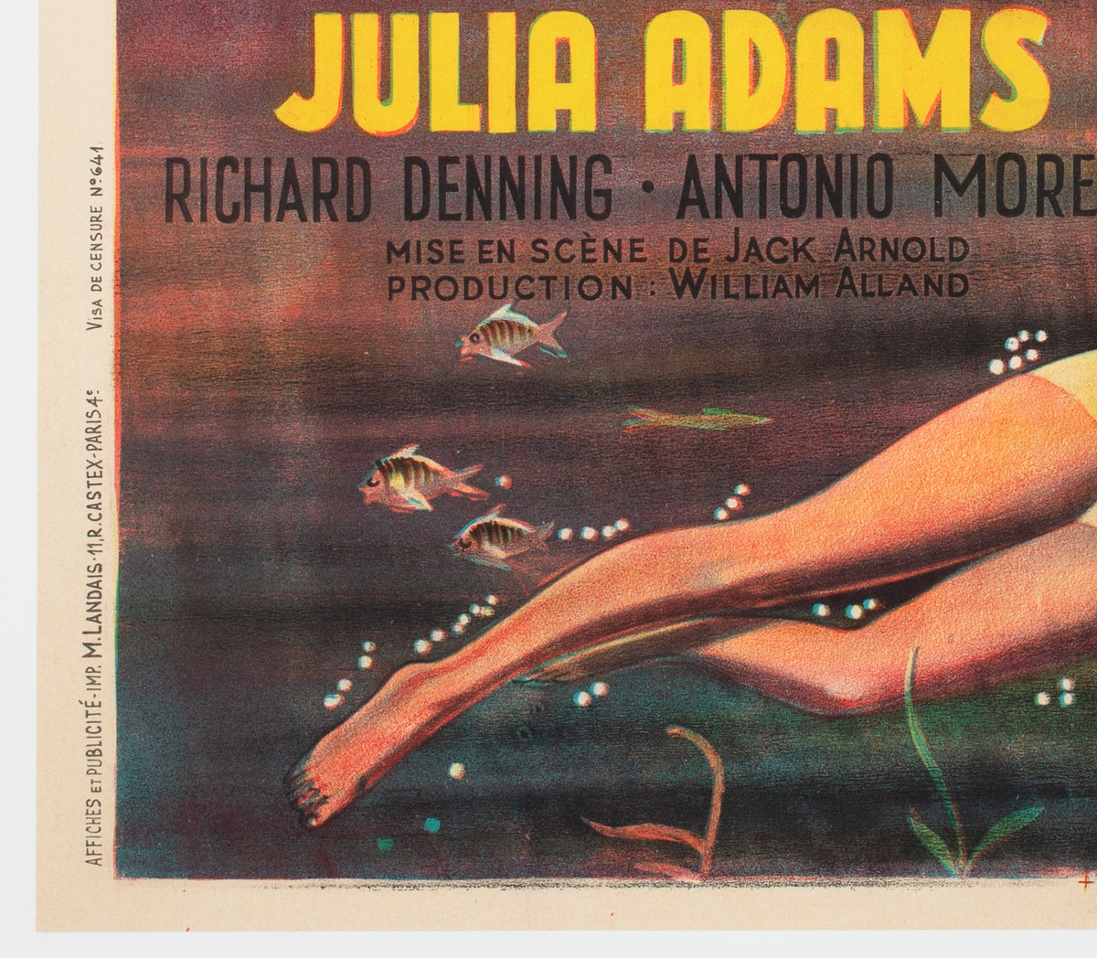 Creature From the Black Lagoon R1962 French Moyenne Film Movie Poster detail