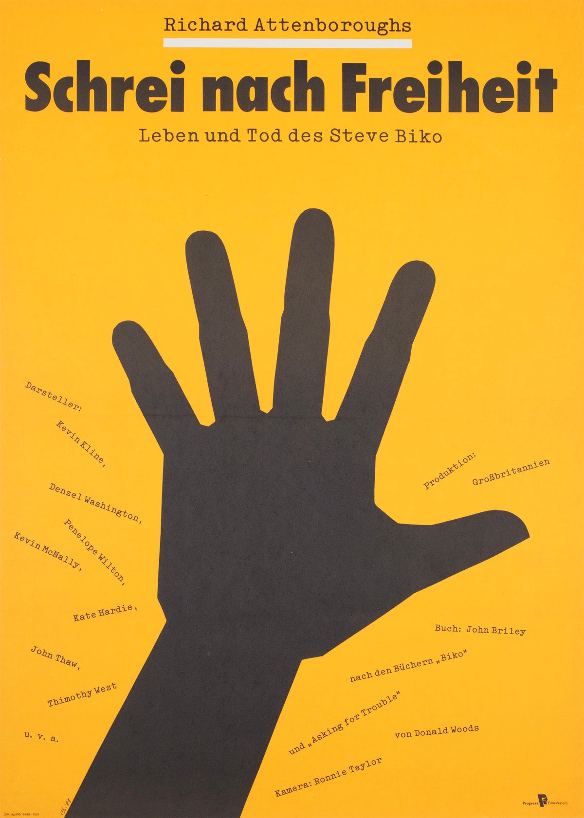 Cry Freedom 1988 East German A1 Film Poster