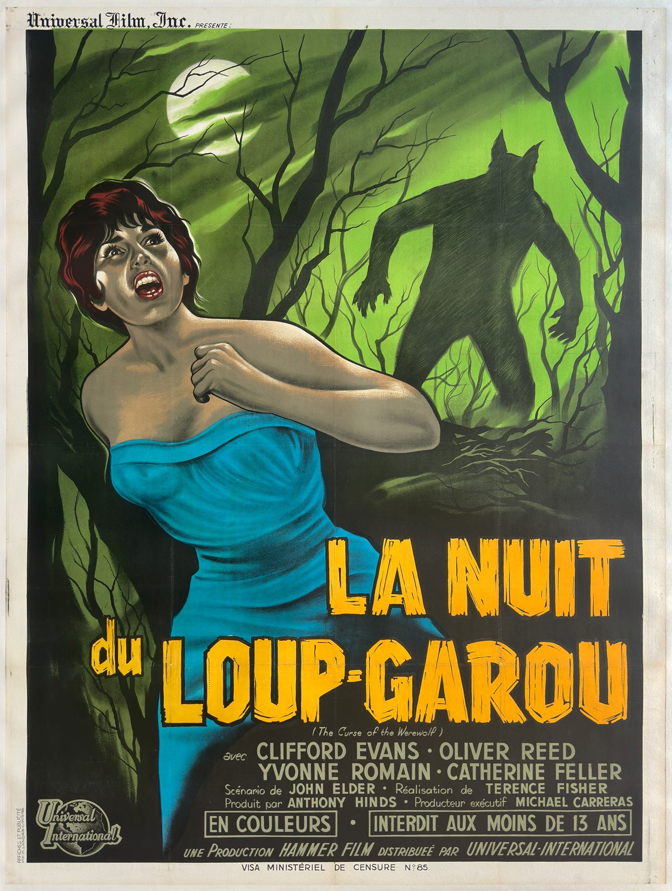 Curse of the Werewolf 1961 French Grande Film Movie Poster, Guy Gerard Noel