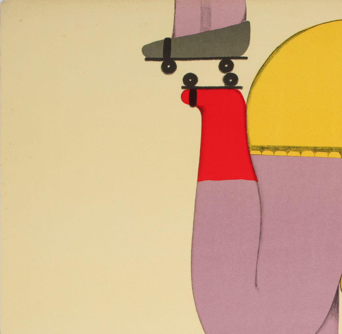 Cyrk Acrobatic Roller Skater 1970 Polish Circus Poster, Danuta Zukowska - detail