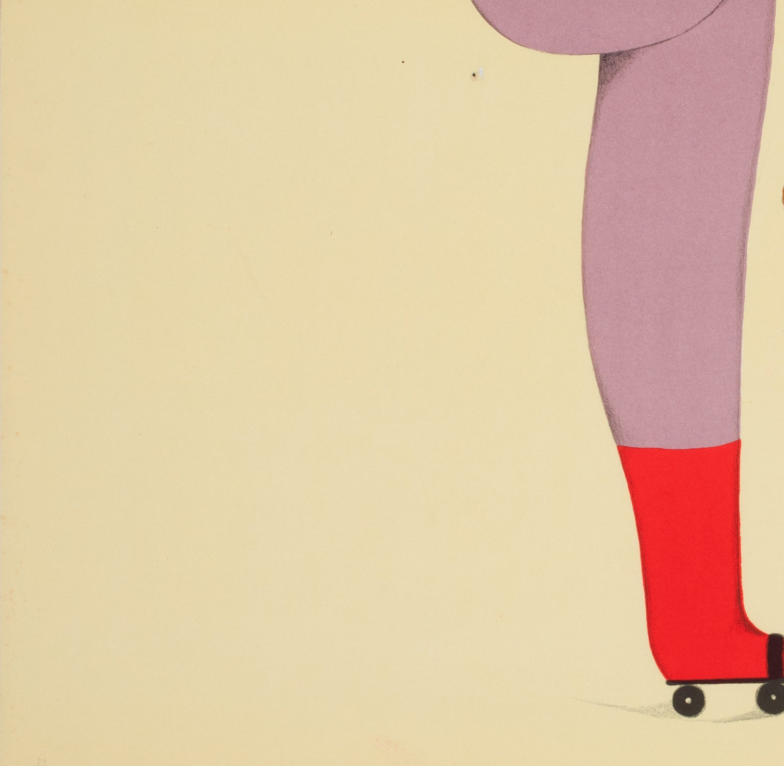 Cyrk Acrobatic Roller Skater 1970 Polish Circus Poster, Danuta Zukowska - detail