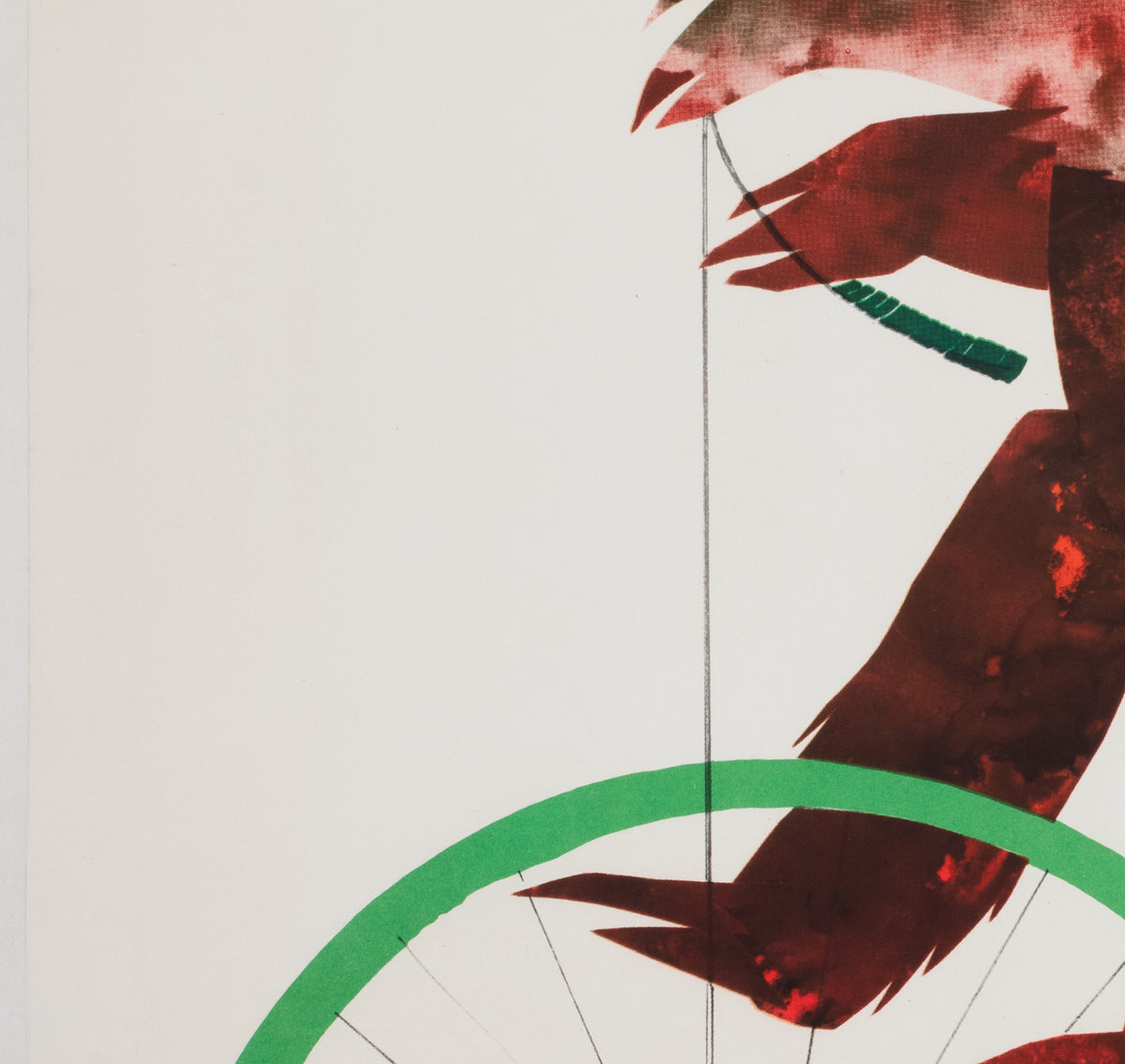 CYRK Penny Farthing Riding Bear 1970 Polish Circus Poster, Jerzy Srokowski - detail