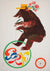 CYRK Penny Farthing Riding Bear 1970 Polish Circus Poster, Jerzy Srokowski