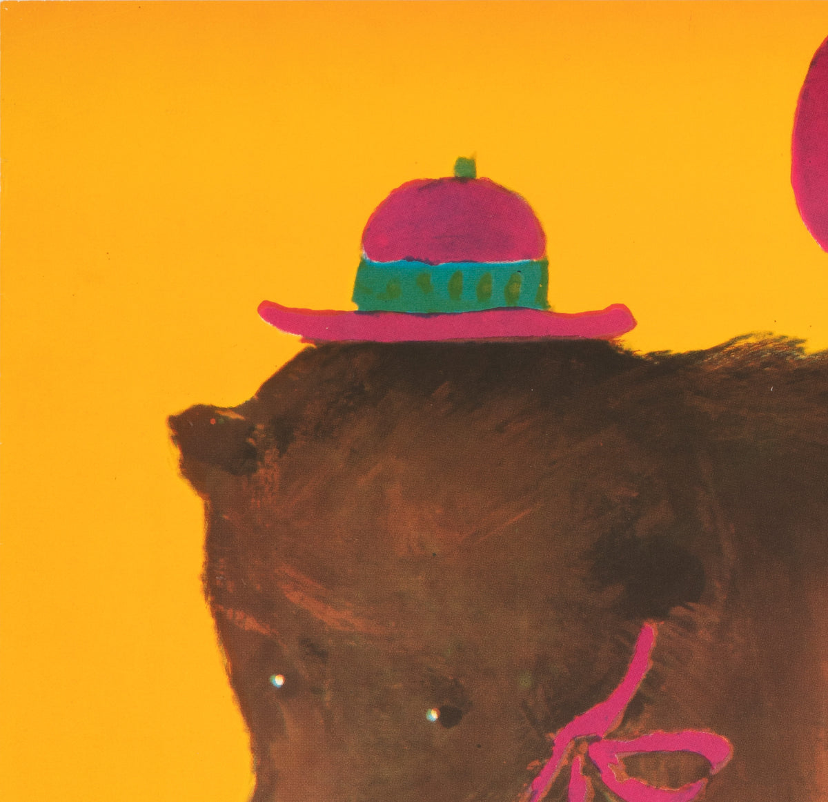 Cyrk Bear on Ball 1963 Polish B1 Circus Poster, Maciej Urbaniec - detail