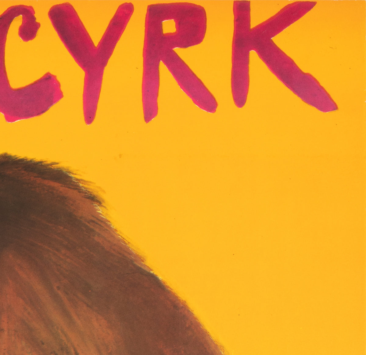Cyrk Bear on Ball 1963 Polish B1 Circus Poster, Maciej Urbaniec - detail