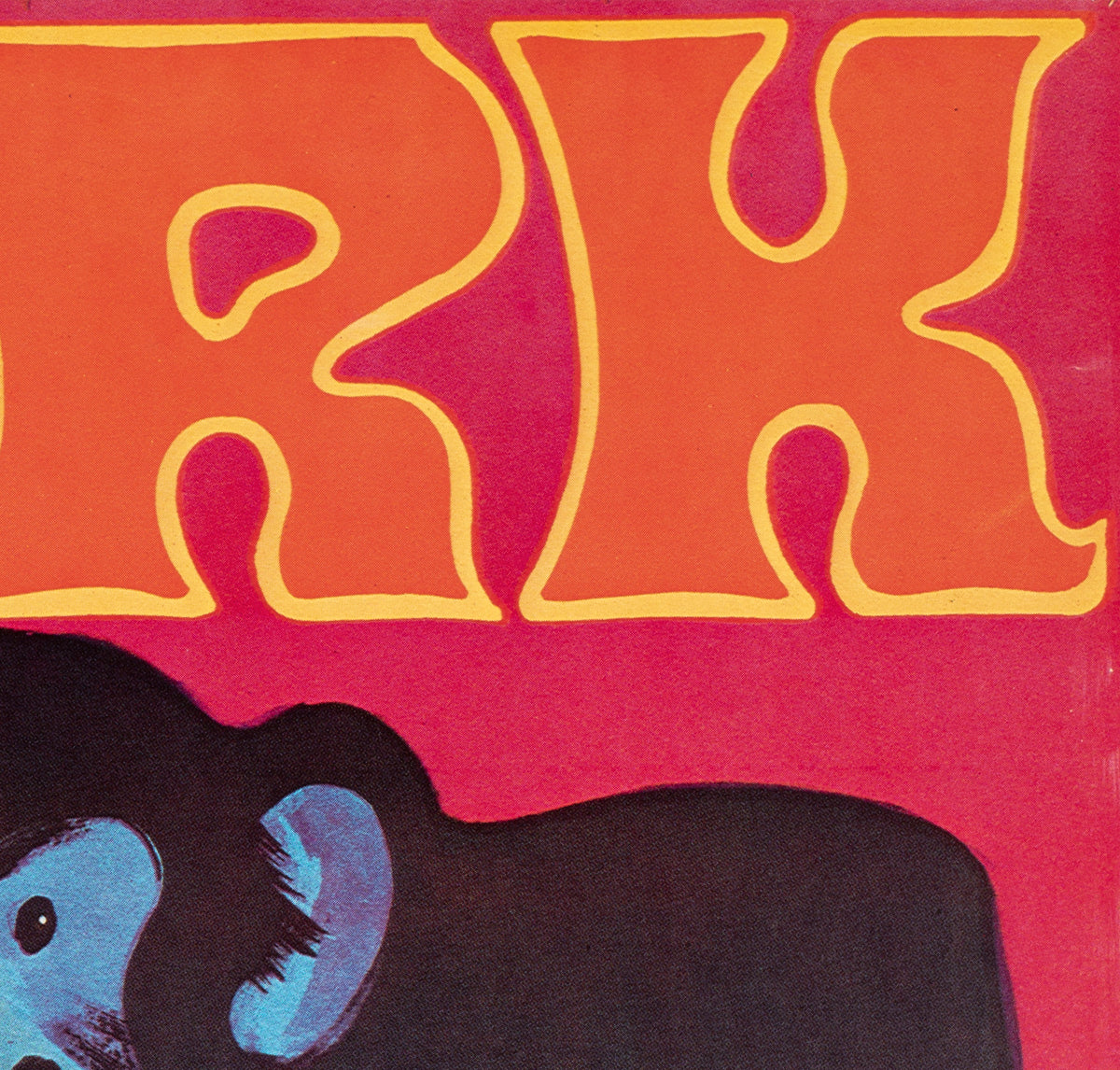 Cyrk Chimpanzee Cyclist R1980 Polish Circus Poster, Wiktor Gorka - detail