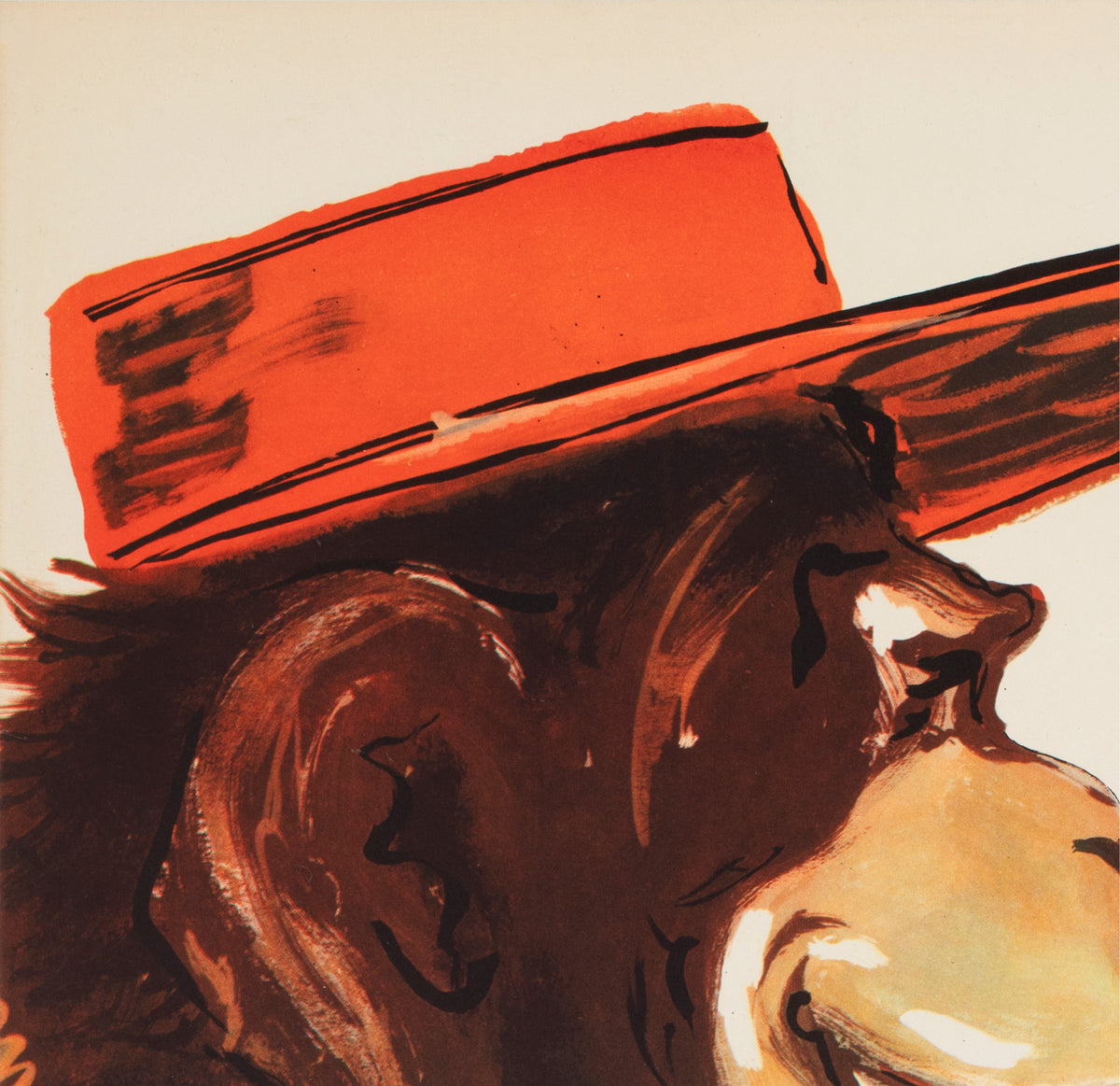 Cyrk Chimps in Hats 1971 Polish Circus Poster - detail