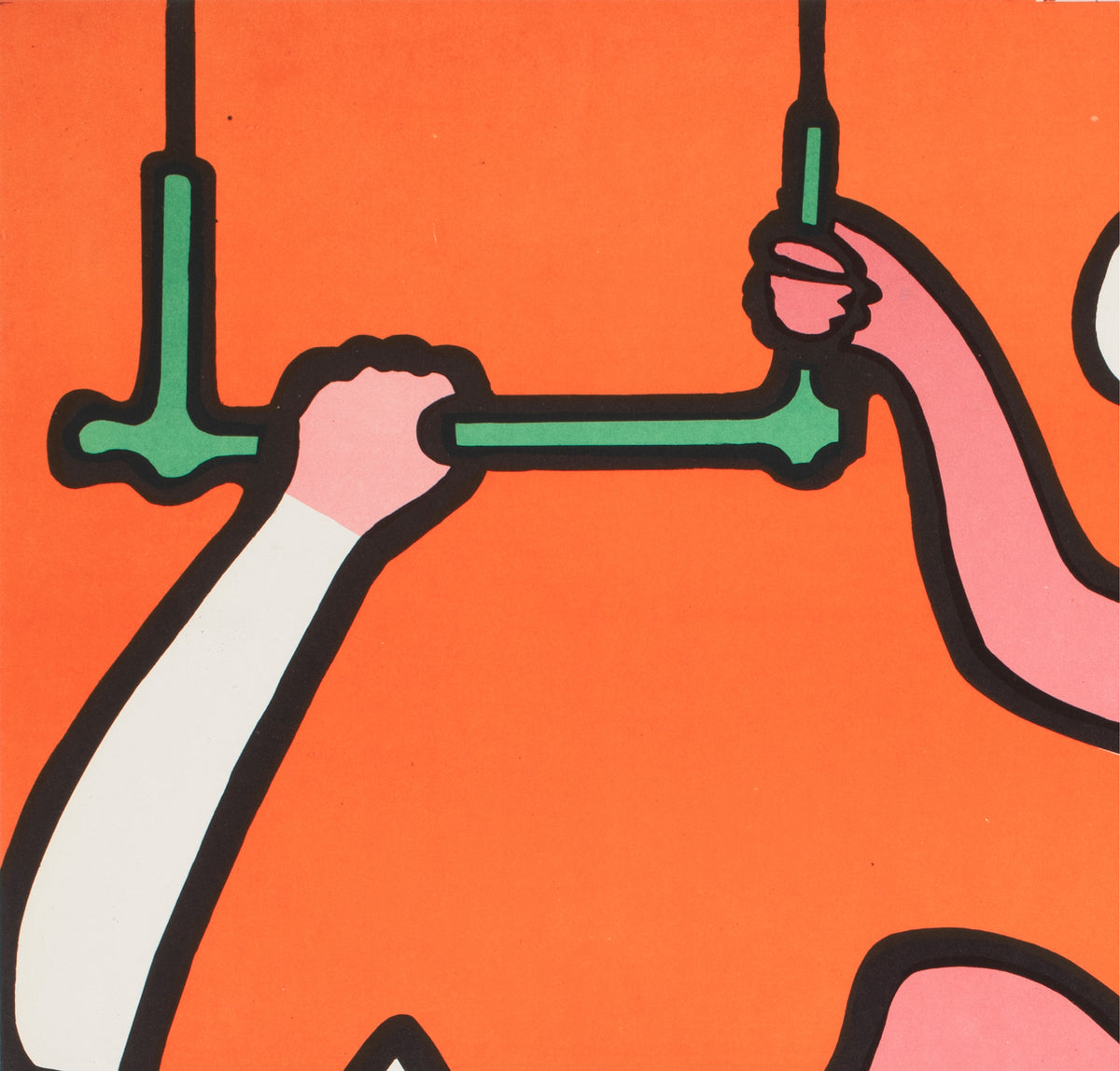 Cyrk Clown Balancing Lady 1975 Polish B1 Circus Poster Jan Mlodozeniec - detail