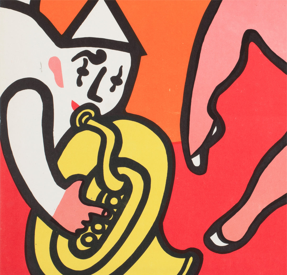 Cyrk Clown Balancing Lady 1975 Polish B1 Circus Poster Jan Mlodozeniec - detail