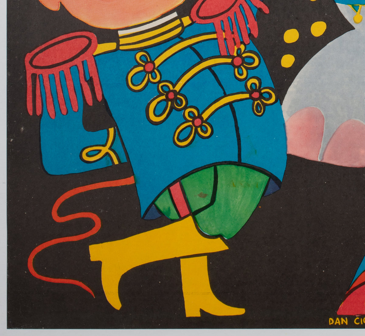 Cyrk Elephant Trainer 1979 Romanian Circus Poster, Dan Cioca - detail