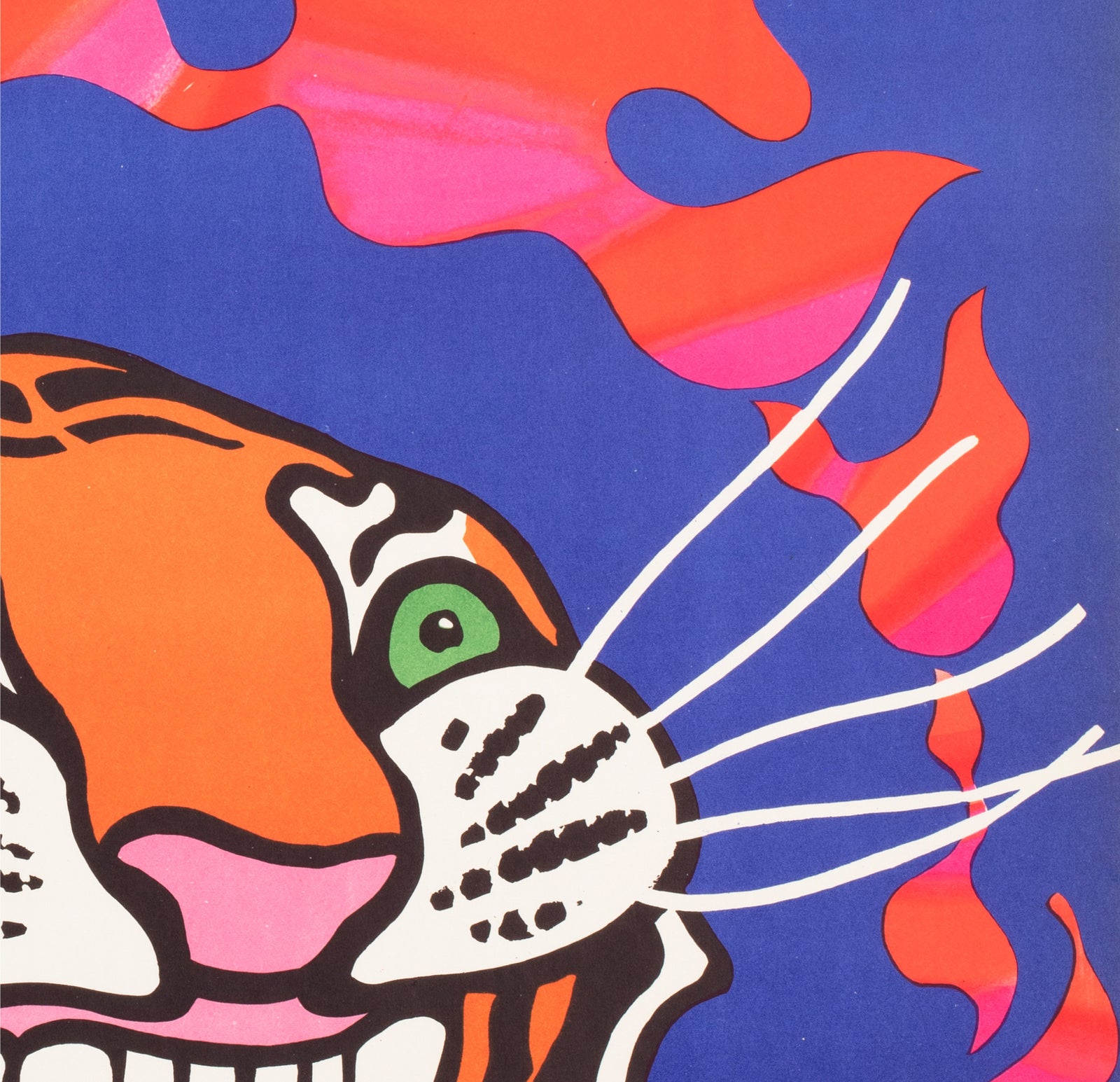 Cyrk Fire Tiger 1970 Polish Circus Poster, Tadeusz Jodlowski - detail