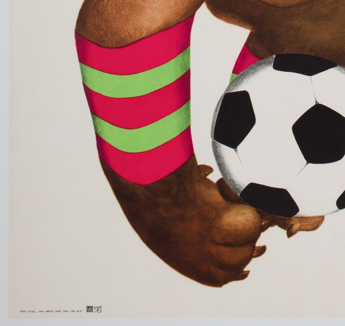 Cyrk Football Dog 1973 Polish Circus Poster, Danuta Zukowsaka - detail