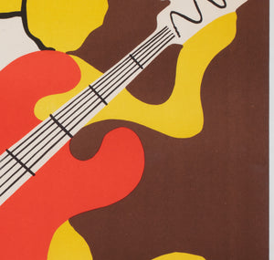 Cyrk Guitar Playing Dog 1970 Polish Circus Poster, Jerzy Treutler - detail