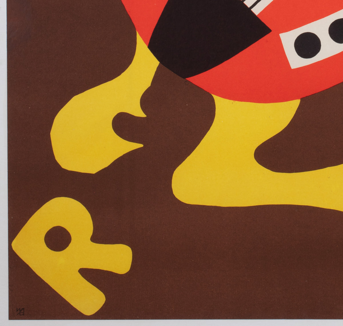 Cyrk Guitar Playing Dog 1970 Polish Circus Poster, Jerzy Treutler - detail