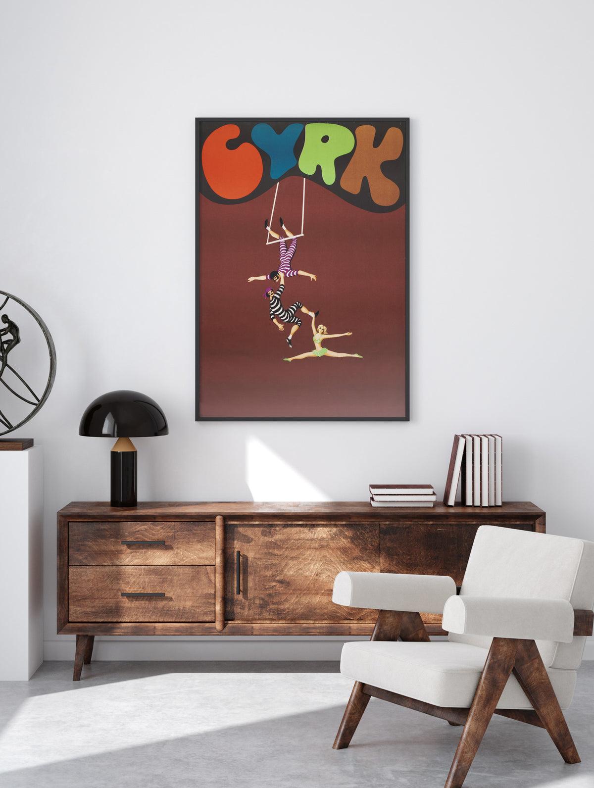 Cyrk Hanging Acrobats 1975 Polish Circus Poster, Jan Kotarbinski