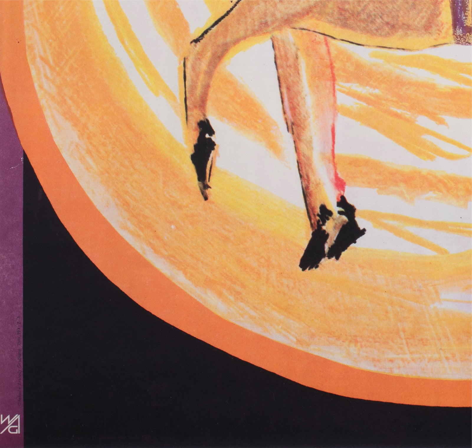 Cyrk Horse Jumping Acrobat 1966 Polish Circus Poster Adam Zalecki - detail