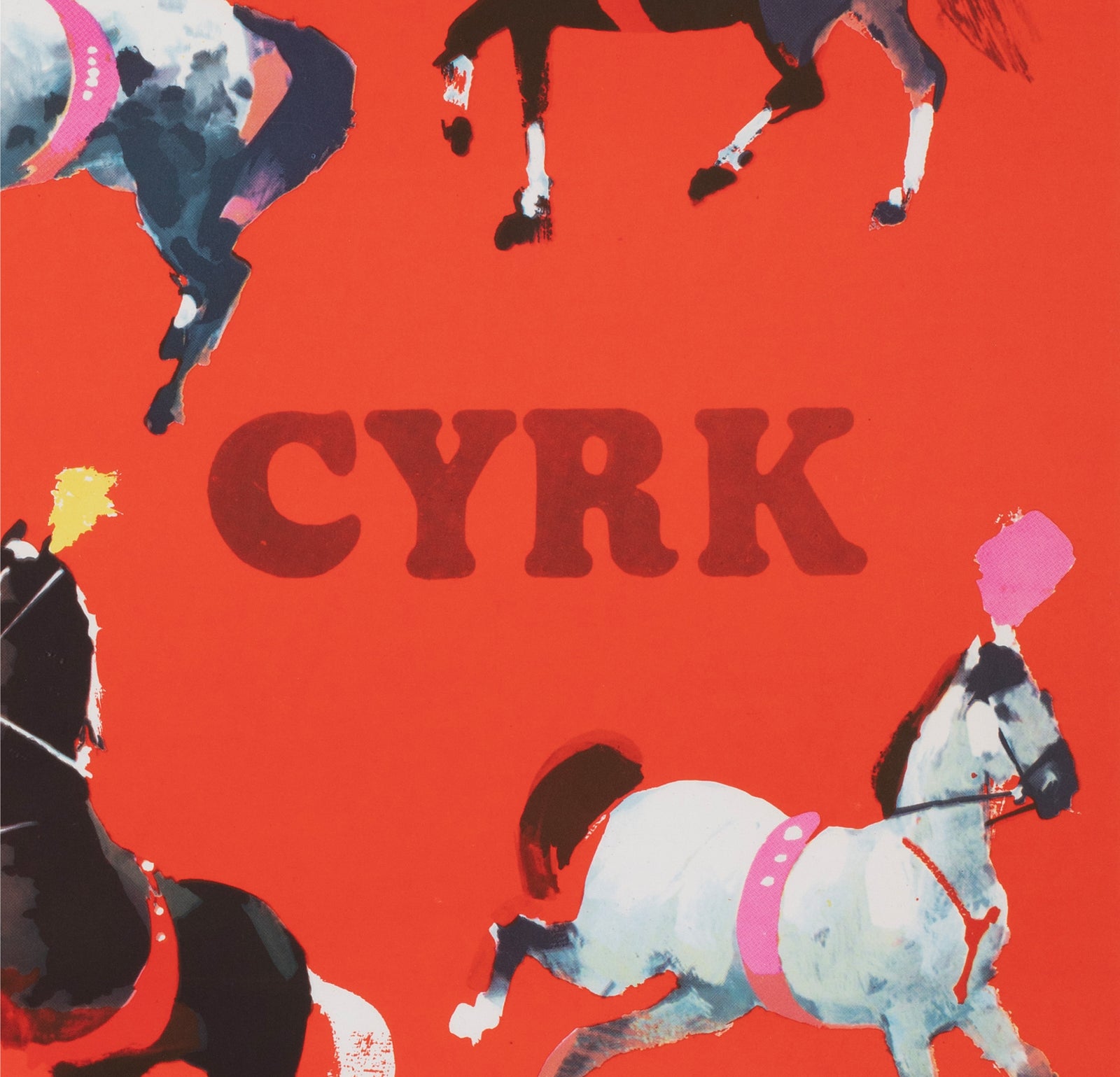 Cyrk Horses 1970 Polish Circus Poster Waldemar Swierzy - detail