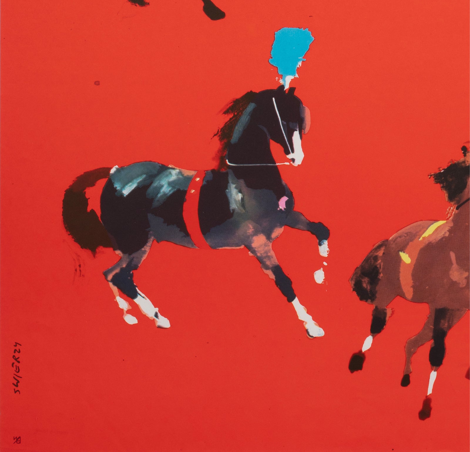 Cyrk Horses 1970 Polish Circus Poster Waldemar Swierzy - detail