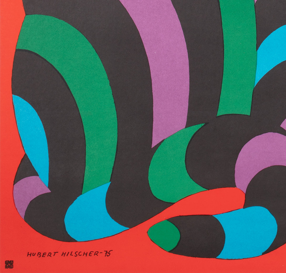 Cyrk Large Stripy Cat Tiger 1978 Polish Circus Poster, Hubert Hilscher