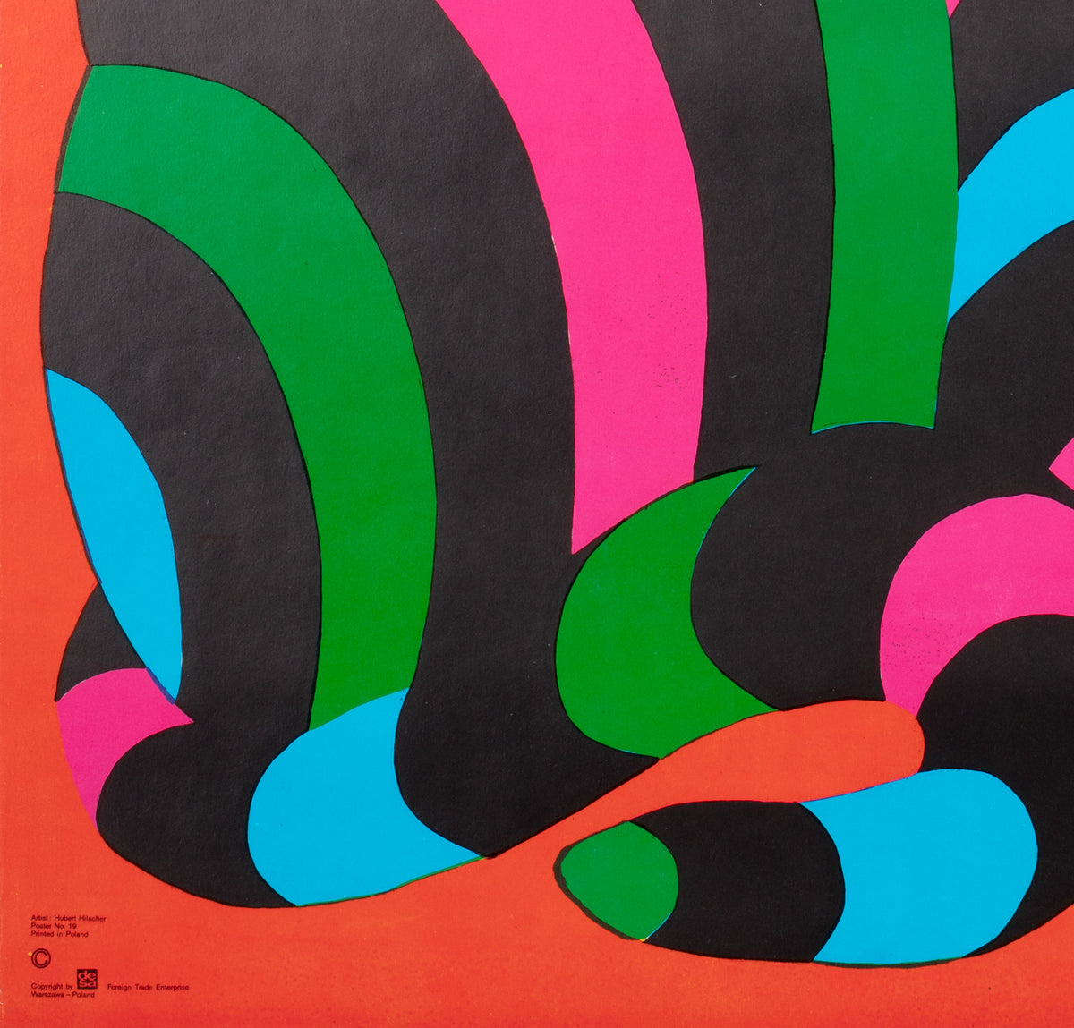 Cyrk Large Stripy Cat Tiger 1980 Polish Circus Poster, Hubert Hilscher