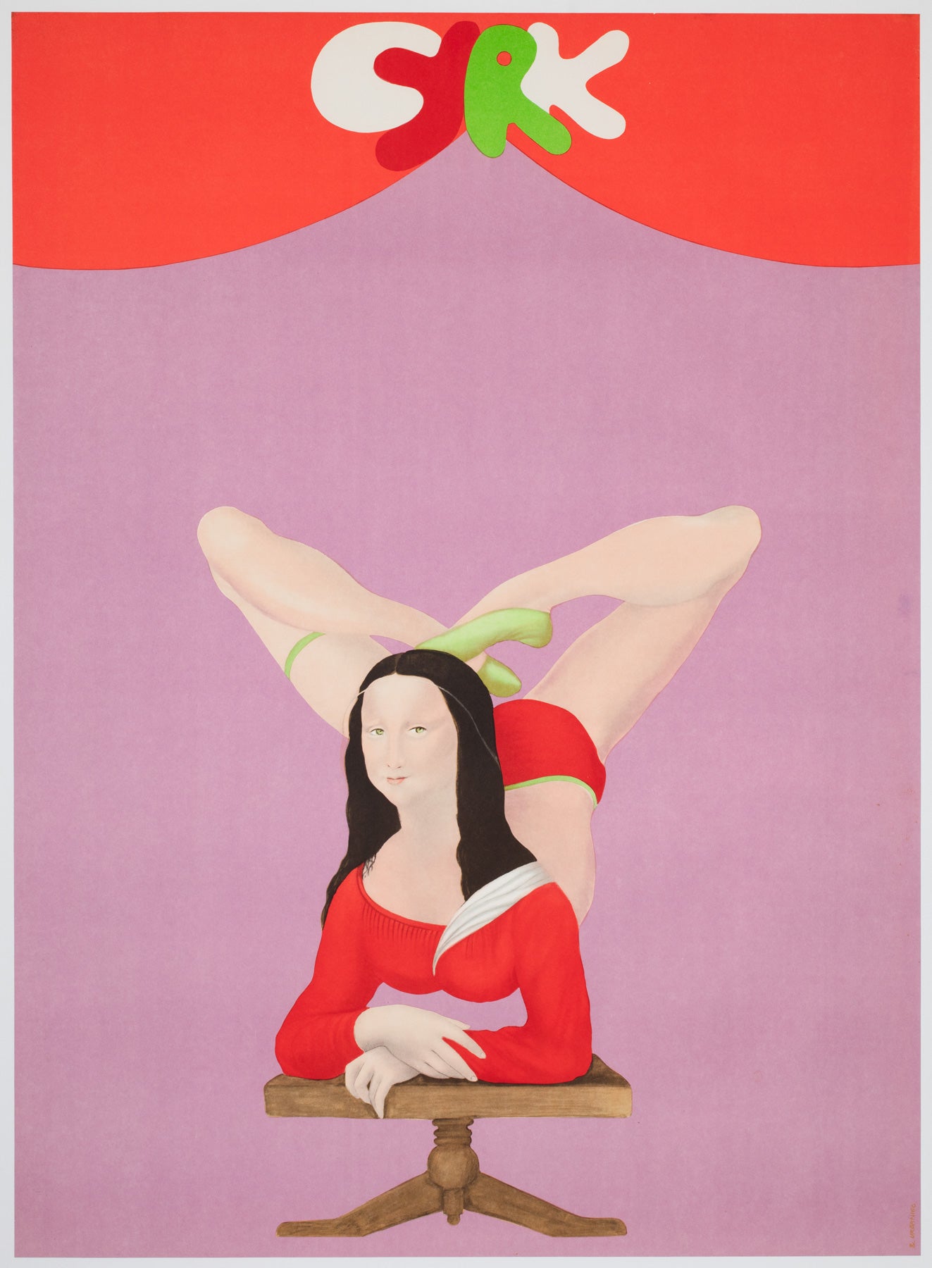 CYRK Mona Lisa Contortionist R1970s Polish Circus Poster, Maciej Urbaniec