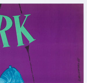 Cyrk Samoyed Cycling 1965 Polish Circus Poster, Gustaw Majewski - detail