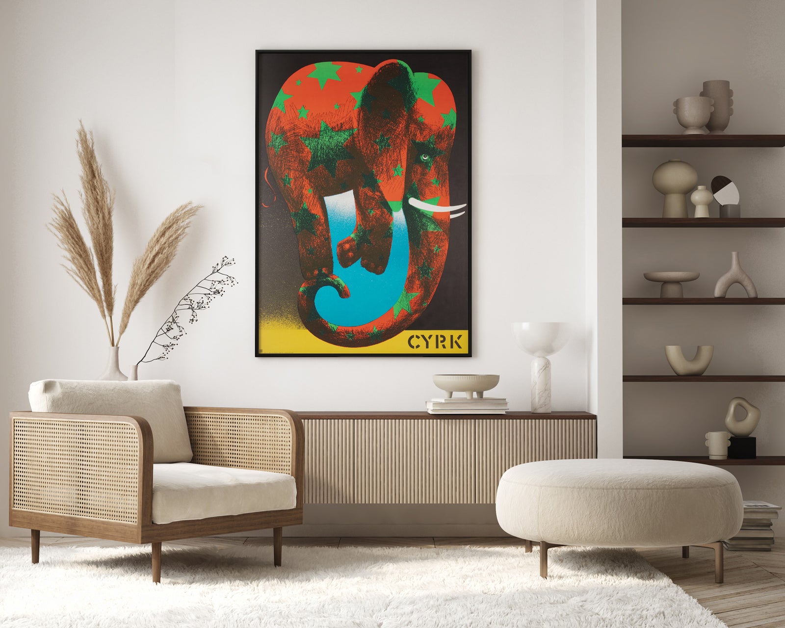 Cyrk Star Elephant 1974 Polish Circus Poster, Mieczyslaw Wasilewski