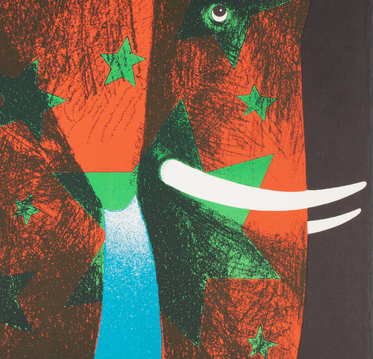 Cyrk Star Elephant 1974 Polish Circus Poster, Mieczyslaw Wasilewski - detail