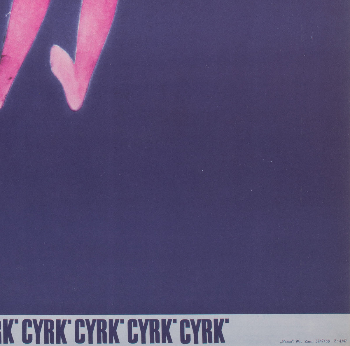 Cyrk Three Aerialists 1966 Polish Circus Poster, Danuta Zukowska - detail