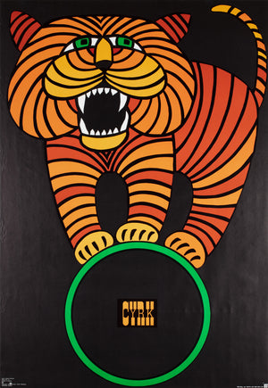 Cyrk Tiger on Hoop R1979 Polish Circus Poster, Hubert Hilscher