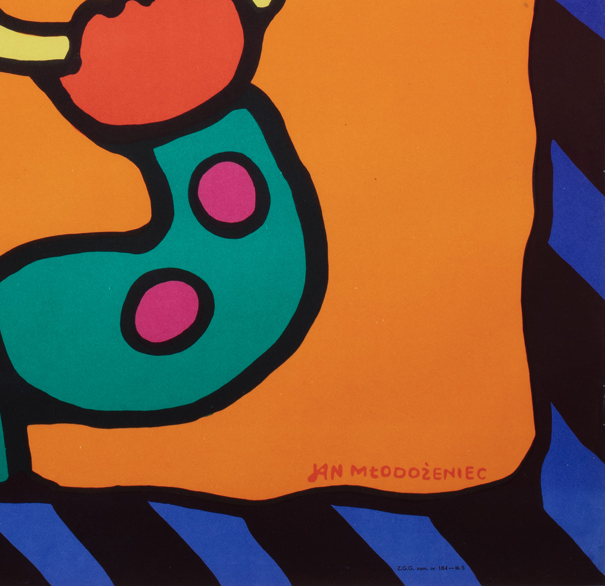 Cyrk Trumpet Clown 1969 Polish B1 Circus Poster, Jan Mlodozeniec - detail