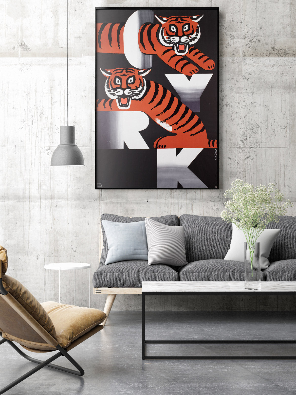 Cyrk Two Growling Tigers R1979 Polish Circus Poster, Wiktor Gorka