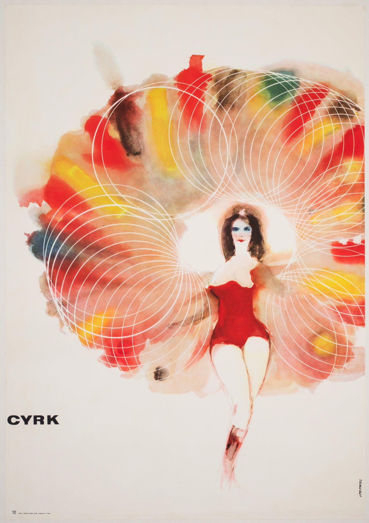 Cyrk Woman Juggler 1968 Polish Circus Poster, Maciej UrbaniecCyrk Woman Juggler 1968 Polish Circus Poster, Maciej Urbaniec