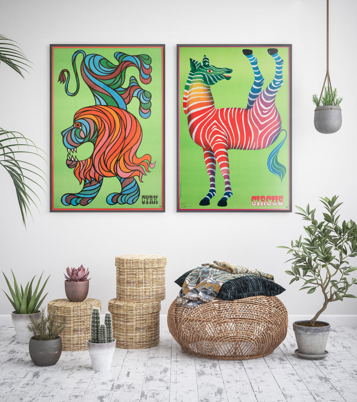 Cyrk Zebra Acrobat 1979 Polish Circus Poster, Hubert Hilscher