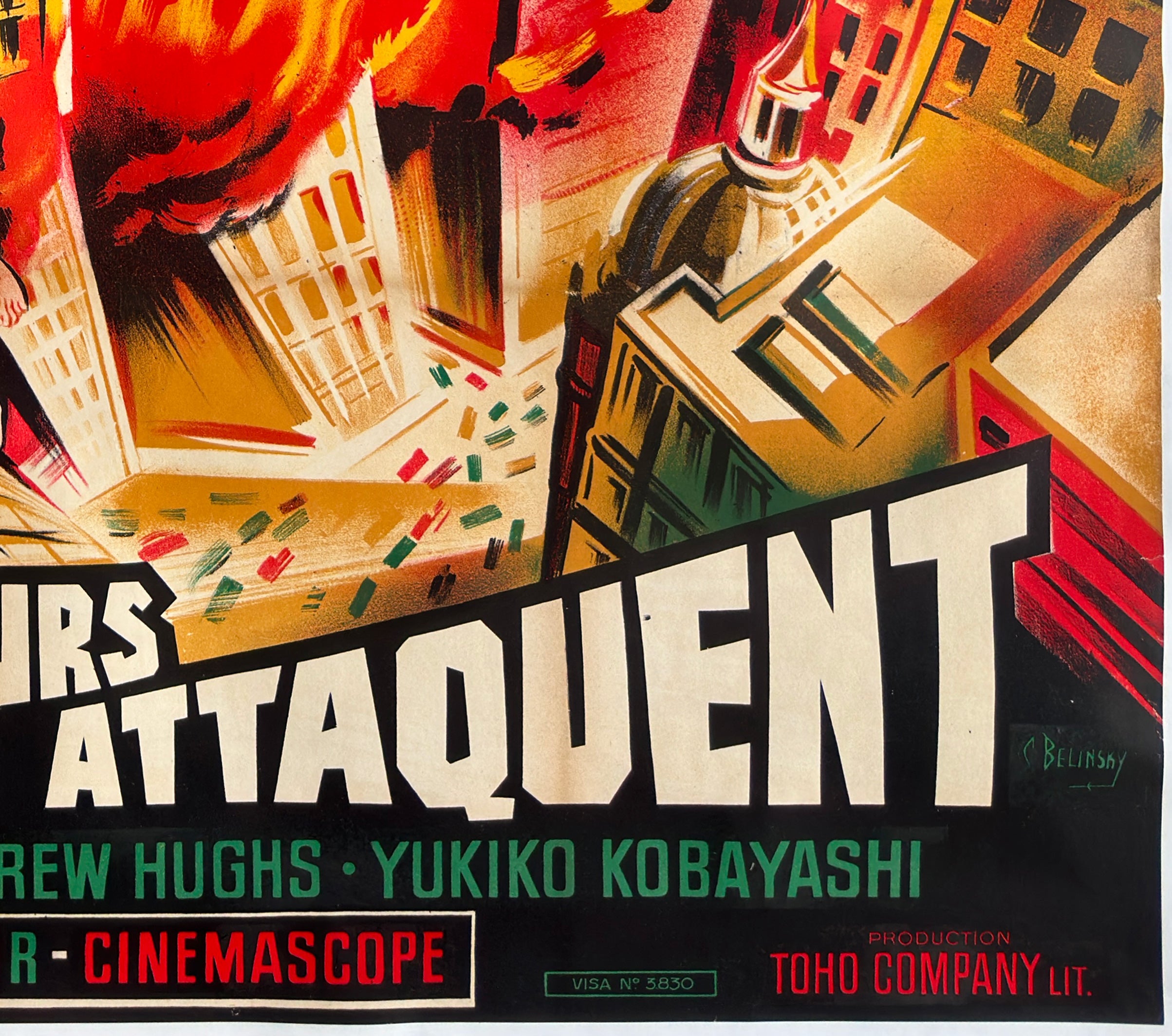 destroy all monsters movie poster Destroy All Monsters 1970 French Grande Film Poster, Constantin Belins