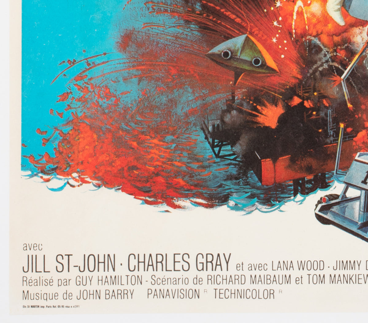 Diamonds Are Forever 1971 French Moyenne Film Movie Poster, Robert McGinnis - detail