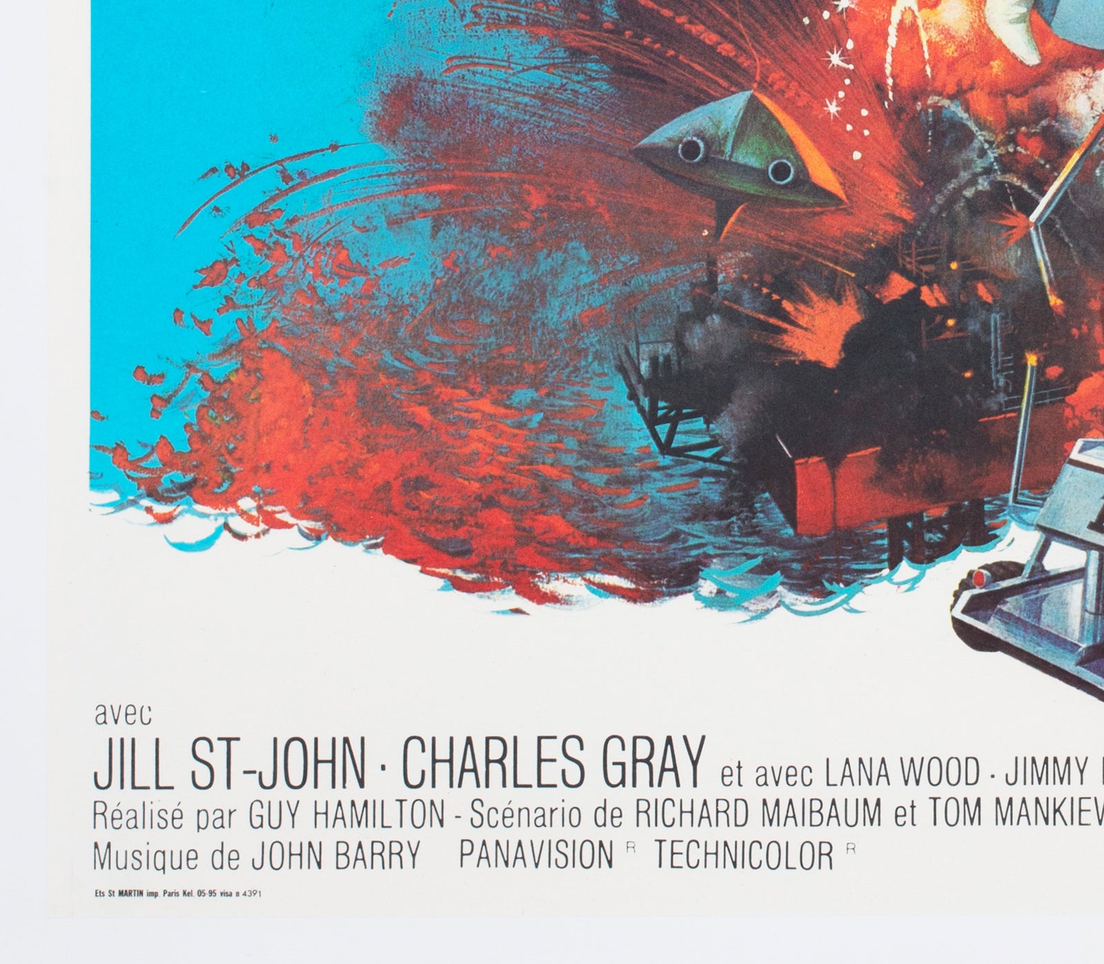 Diamonds Are Forever 1971 French Moyenne Film Poster Robert McGinnis - detail