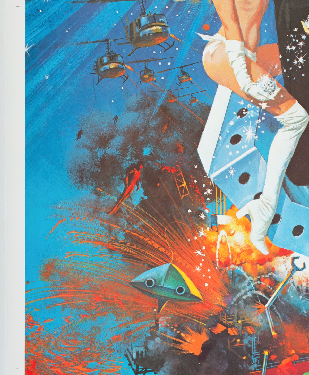Diamonds Are Forever 1971 US 3 Sheet Film Movie Poster, Robert McGinnis - detail