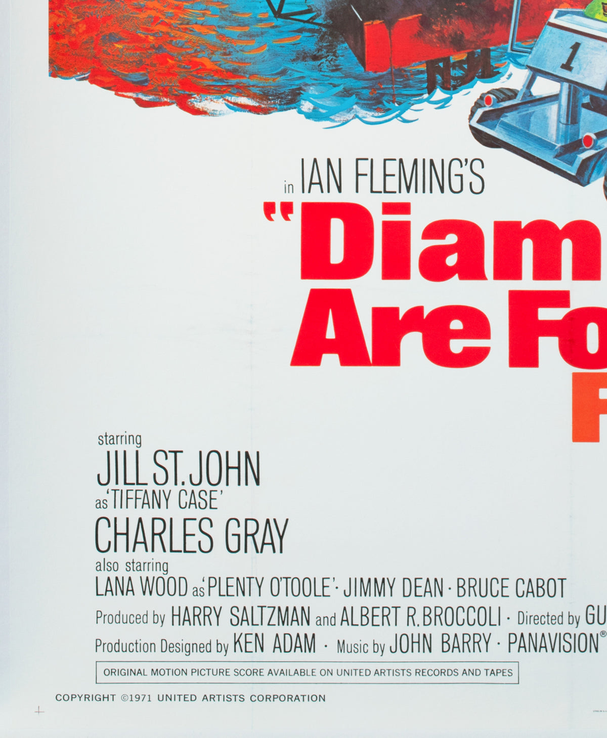 Diamonds Are Forever 1971 US 3 Sheet Film Movie Poster, Robert McGinnis - detail