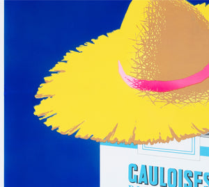Disque Bleu Gauloises 1956 French Cigarettes Advertising Poster Henri Favre - detail