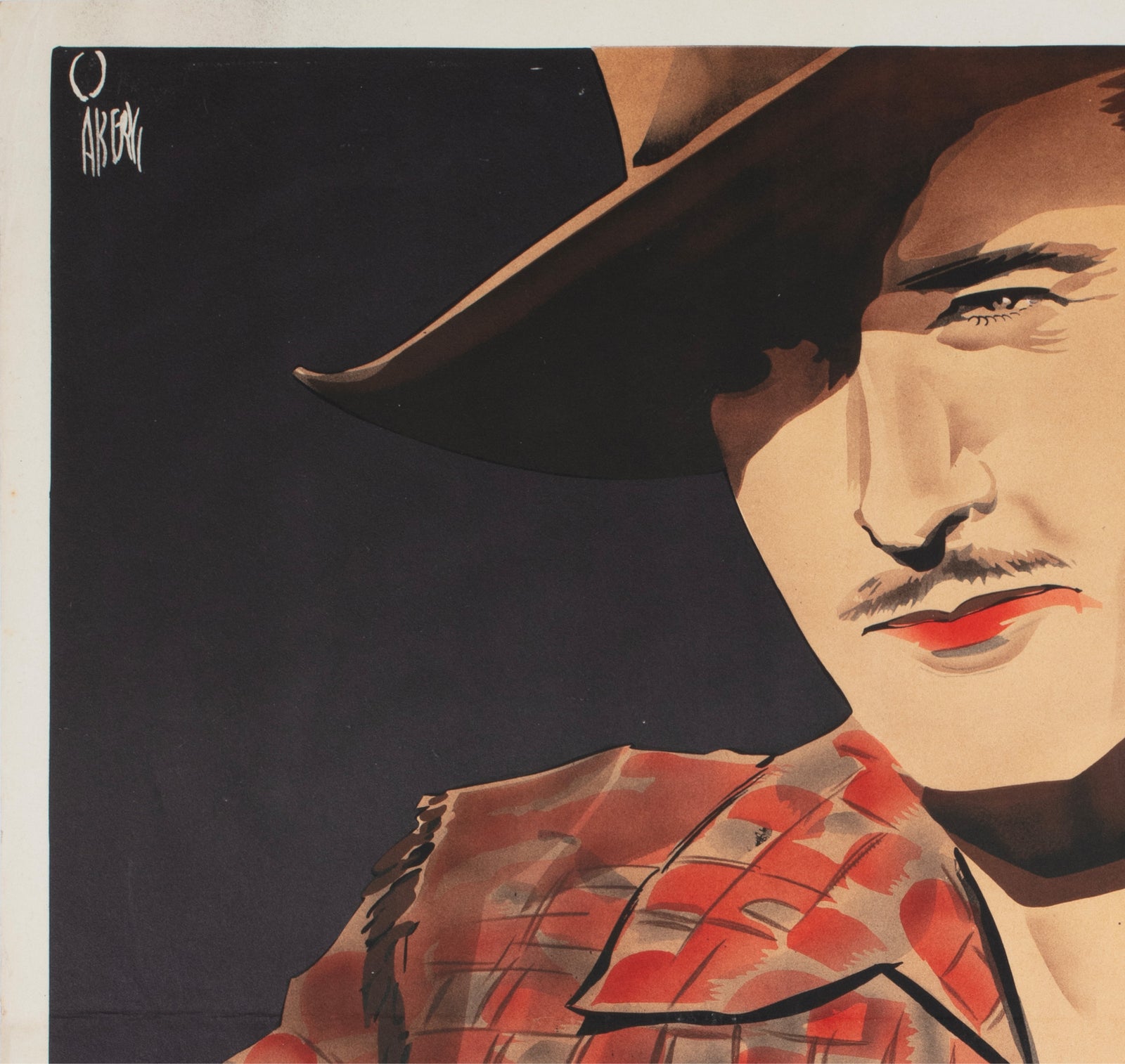 Dodge City 1939 Swedish Film Poster Gösta Åberg - detail
