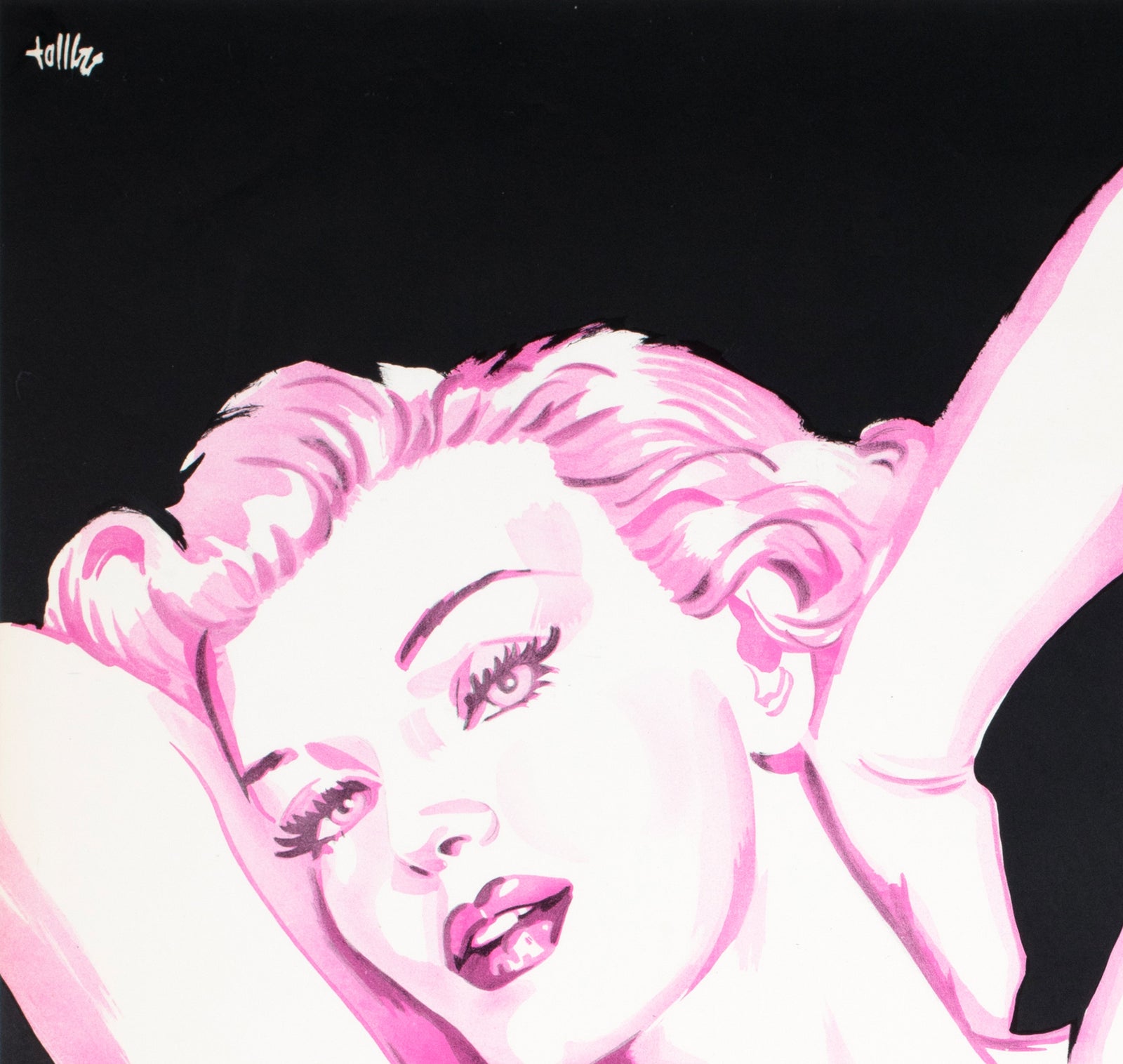 Don't Bother to Knock 1952 Swedish Film Poster Gunnar Tollin - detail