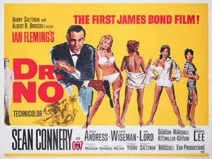 Dr No 1962 UK Quad Film Movie Poster, James Bond